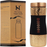 Pure Copper Water Bottle – 34oz Wide Mouth Ayurvedic Vessel (7 Chakras Design)