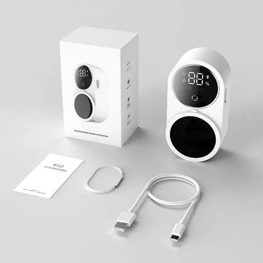 UV Toothbrush Sanitizer & Holder – Intelligent Sensor-Activated Sterilizer with Digital Display