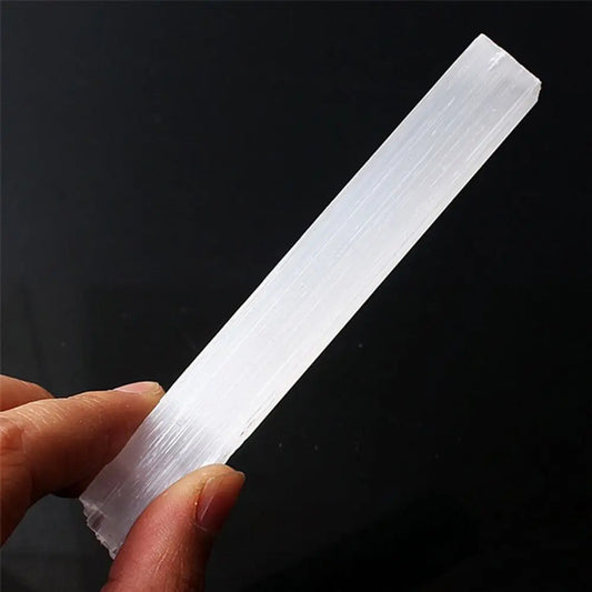 Natural Selenite Wand – Raw White Gypsum Crystal Stick for Energy Healing, Cleansing & Chakra Work