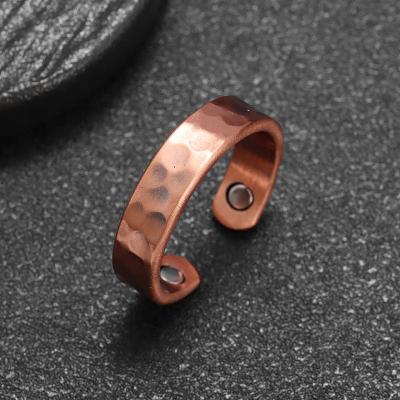 Adjustable Red Copper Magnetic Ring Elegant Design & Wellness Benefits