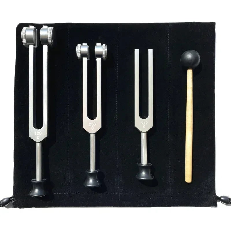 3-Piece Tuning Fork Set – 128Hz, 256Hz, 512Hz Aluminum Sound Healing Kit