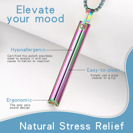 Stainless Steel Mindful Breathing Necklace – Calm Your Nervous System in Seconds