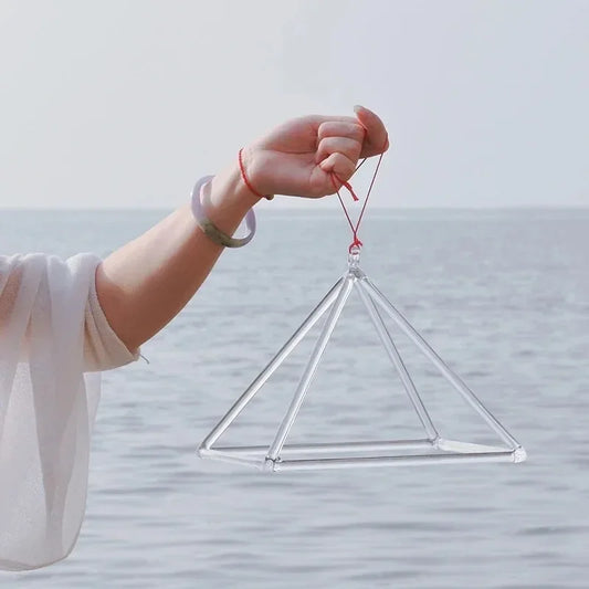 Quartz Crystal Singing Bowl Sound Therapy Pyramid Yoga Meditation Professional Transparent Tibetan Bowl Percussion Instruments