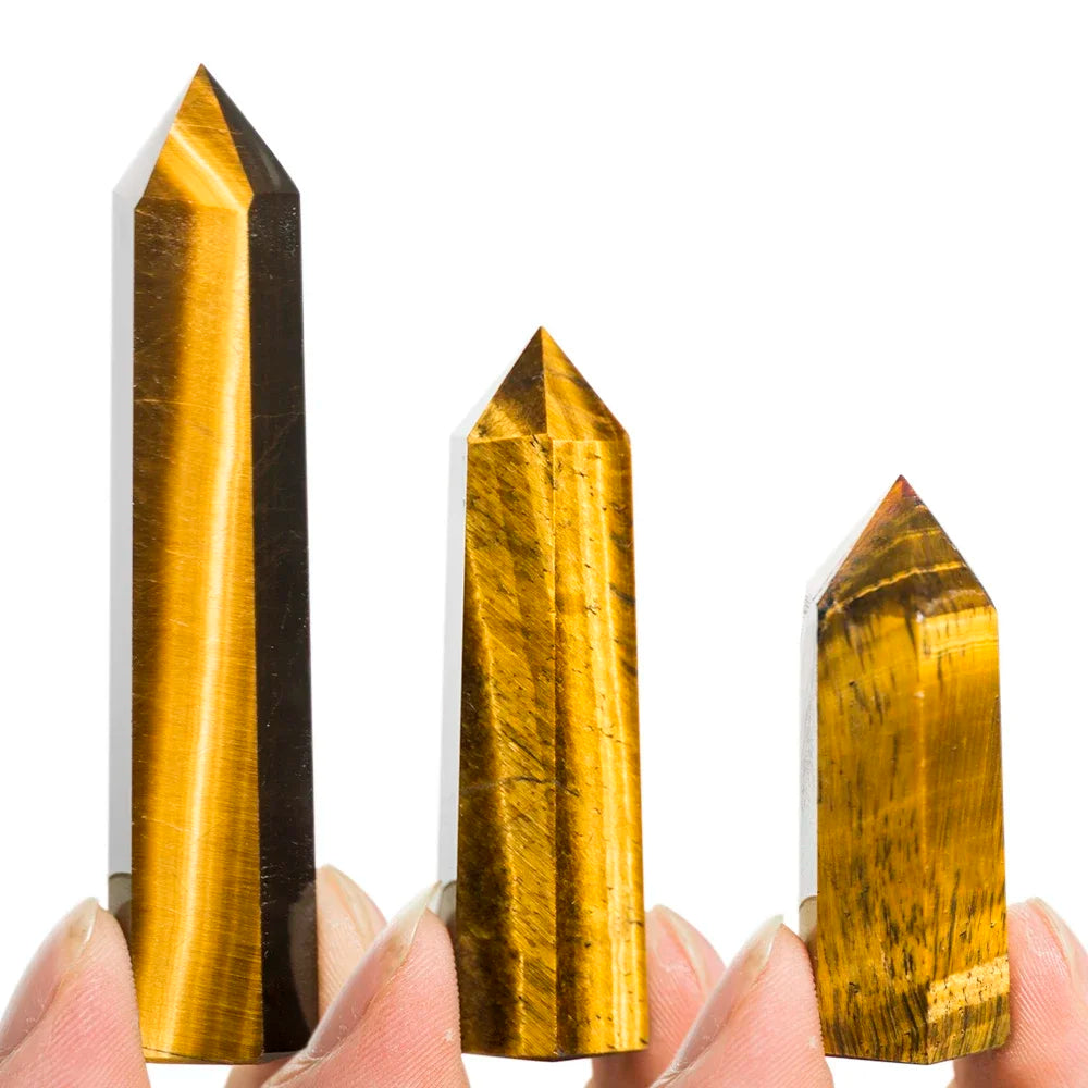 Natural Tiger Eye Crystal Obelisk – Polished Energy Wand for Healing & Chakra Balance
