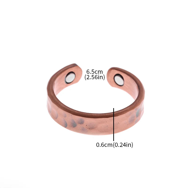 Adjustable Red Copper Magnetic Ring Elegant Design & Wellness Benefits