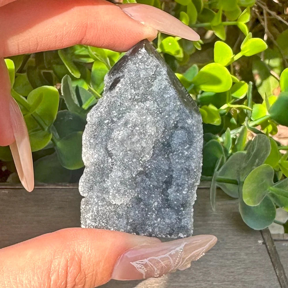 1PC Natural Druzy Sphalerite Tower