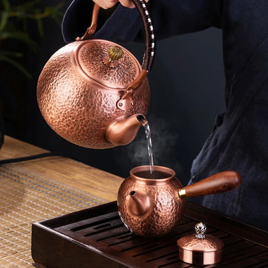 Red Copper Teapot – Handmade Chinese Kung Fu Tea Ceremony Kettle