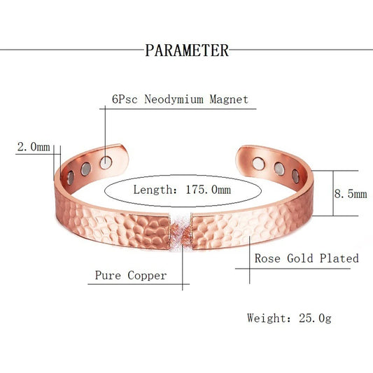 Handmade Pure Copper Magnetic Bracelet β Stylish Wellness Jewelry for Men & Women