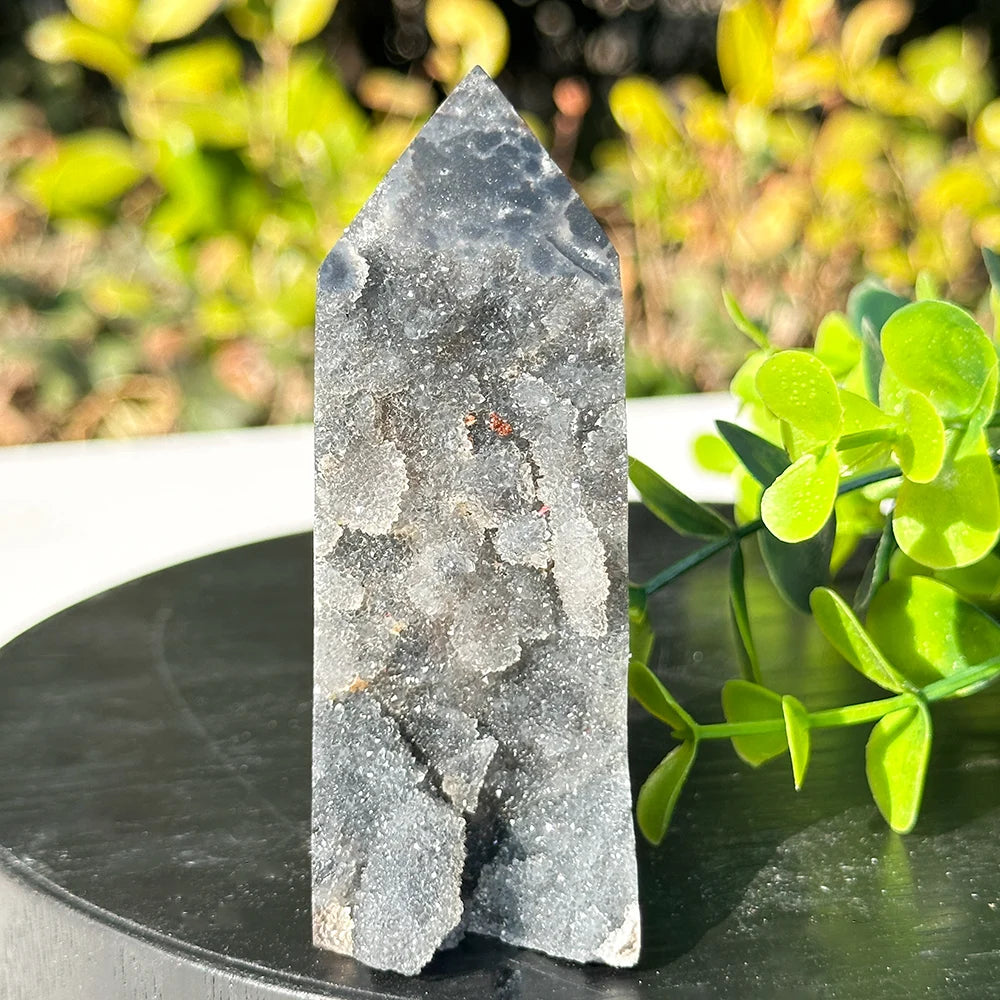 1PC Natural Druzy Sphalerite Tower