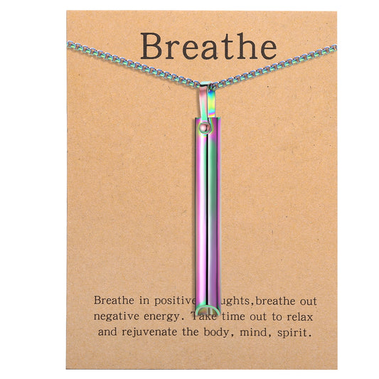 Stainless Steel Mindful Breathing Necklace – Calm Your Nervous System in Seconds