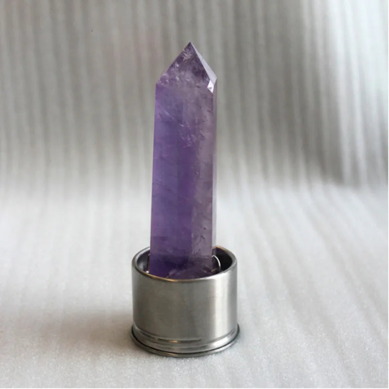 550ML Water Bottle Natural Crystal Stone Diamond Point Healing Obelisk Wand Elixir Quartz Crystal Gem Colors Water Bottle Home