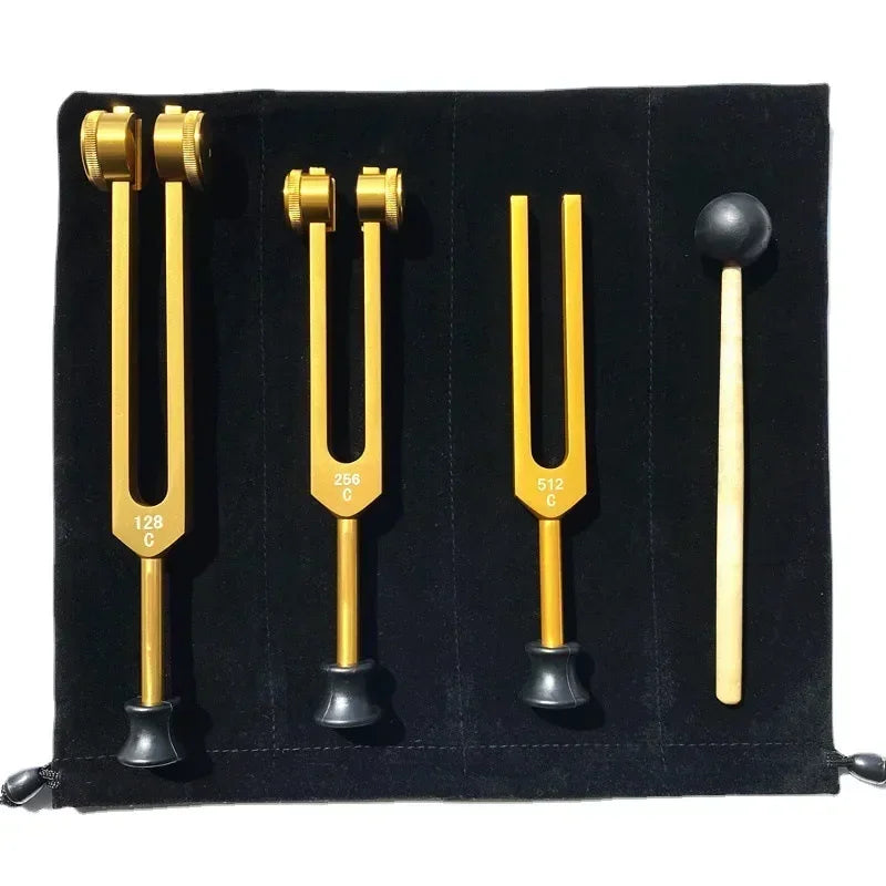 3-Piece Tuning Fork Set – 128Hz, 256Hz, 512Hz Aluminum Sound Healing Kit