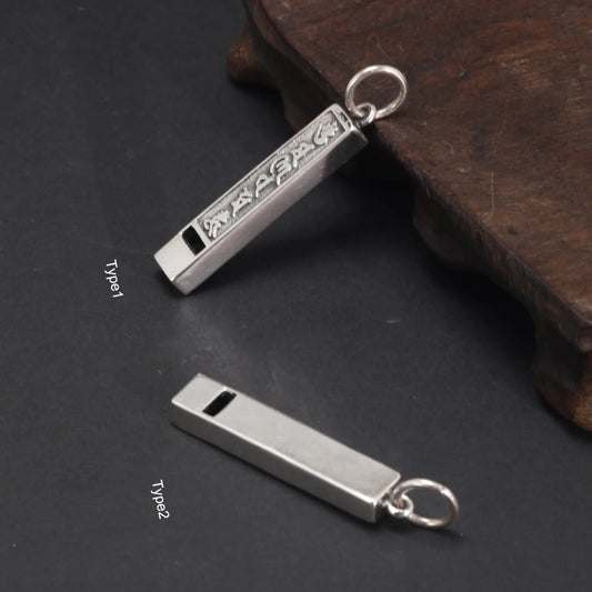 925 Sterling Silver Om Mani Padme Hum Mantra Whistle Pendant – Sacred Protection