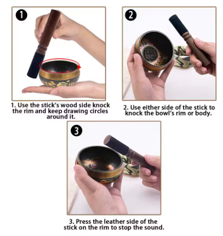 Handmade Lotus Singing Bowl Set β For Meditation & Chakra Healing