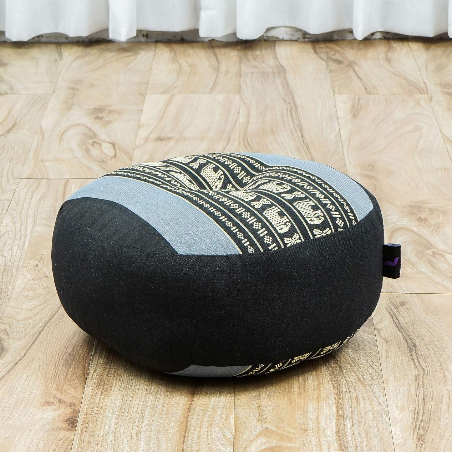 Compact Meditation Cushion Set — Small Zafu & Roll-Up Zabuton with Kapok Fill