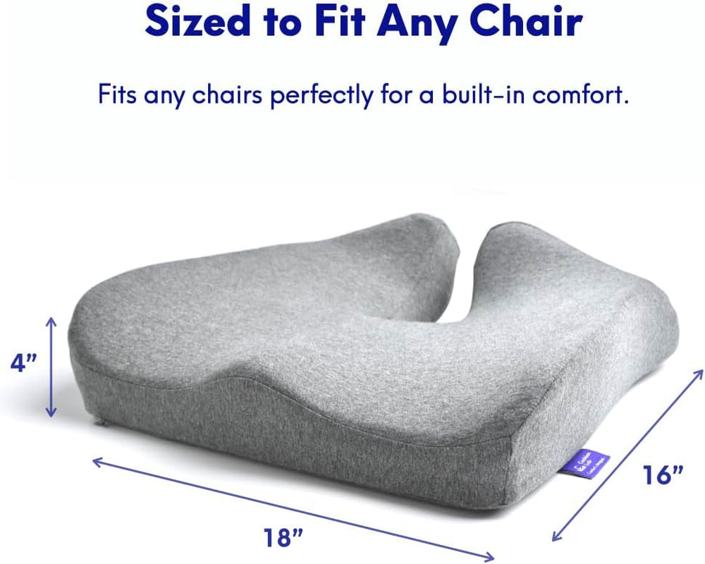 Ergonomic Pressure Relief Seat Cushion — Extra-Dense Memory Foam