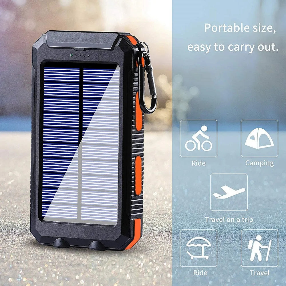 Solar Power Bank 80,000mAh – Ultra-High Capacity Portable Charger with LED Flashlight & Solar Charging