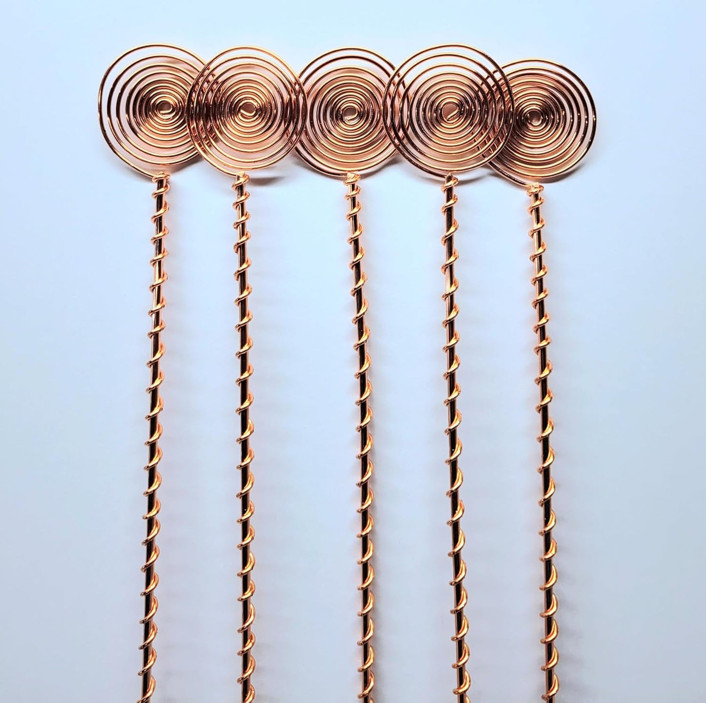 Sun Spiral Copper Electroculture Stakes – 18" Solid Copper Energy Antennas (5 Pack)