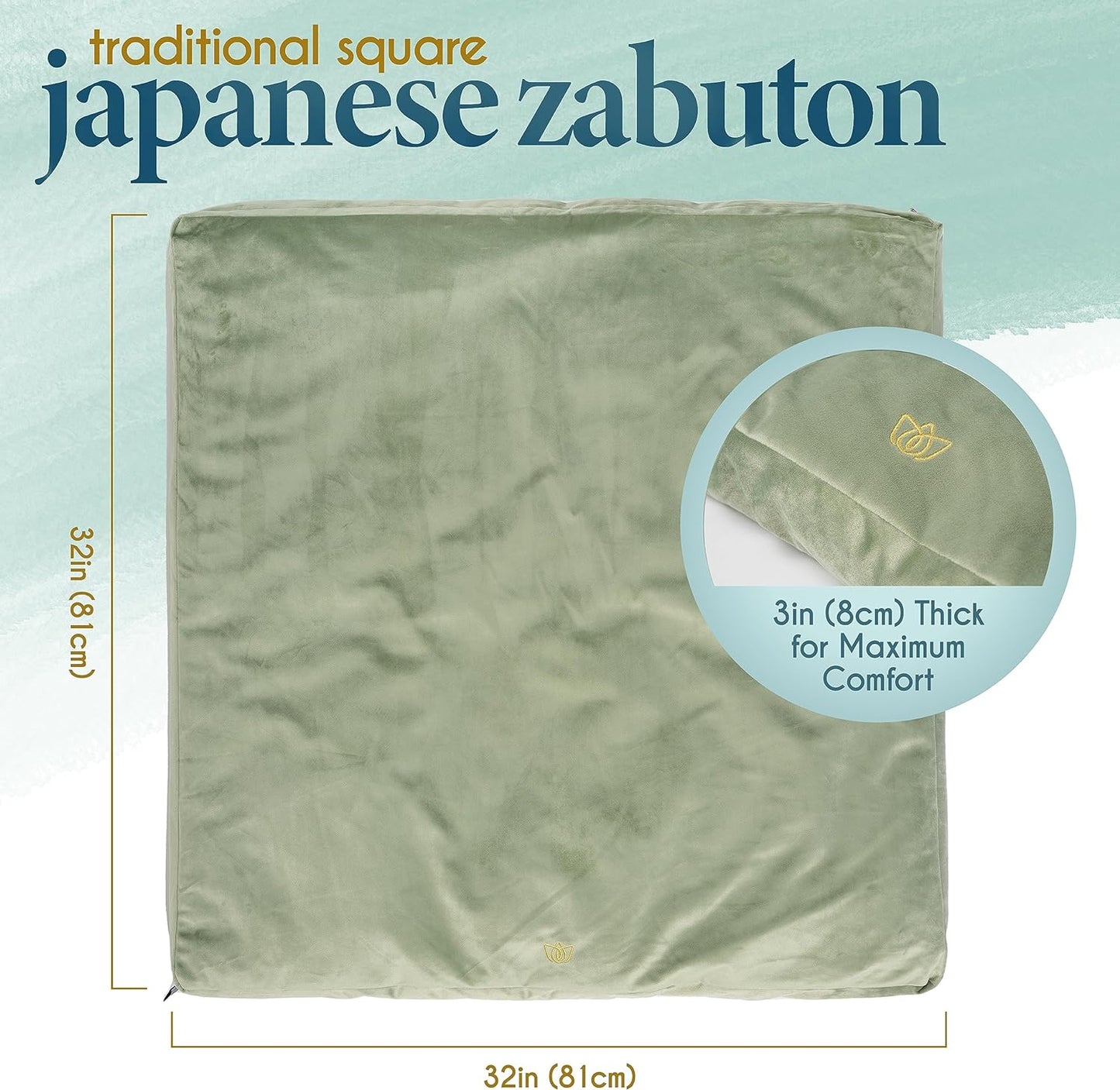 Tibetan Meditation Cushion — Velvet Zafu with Buckwheat Fill
