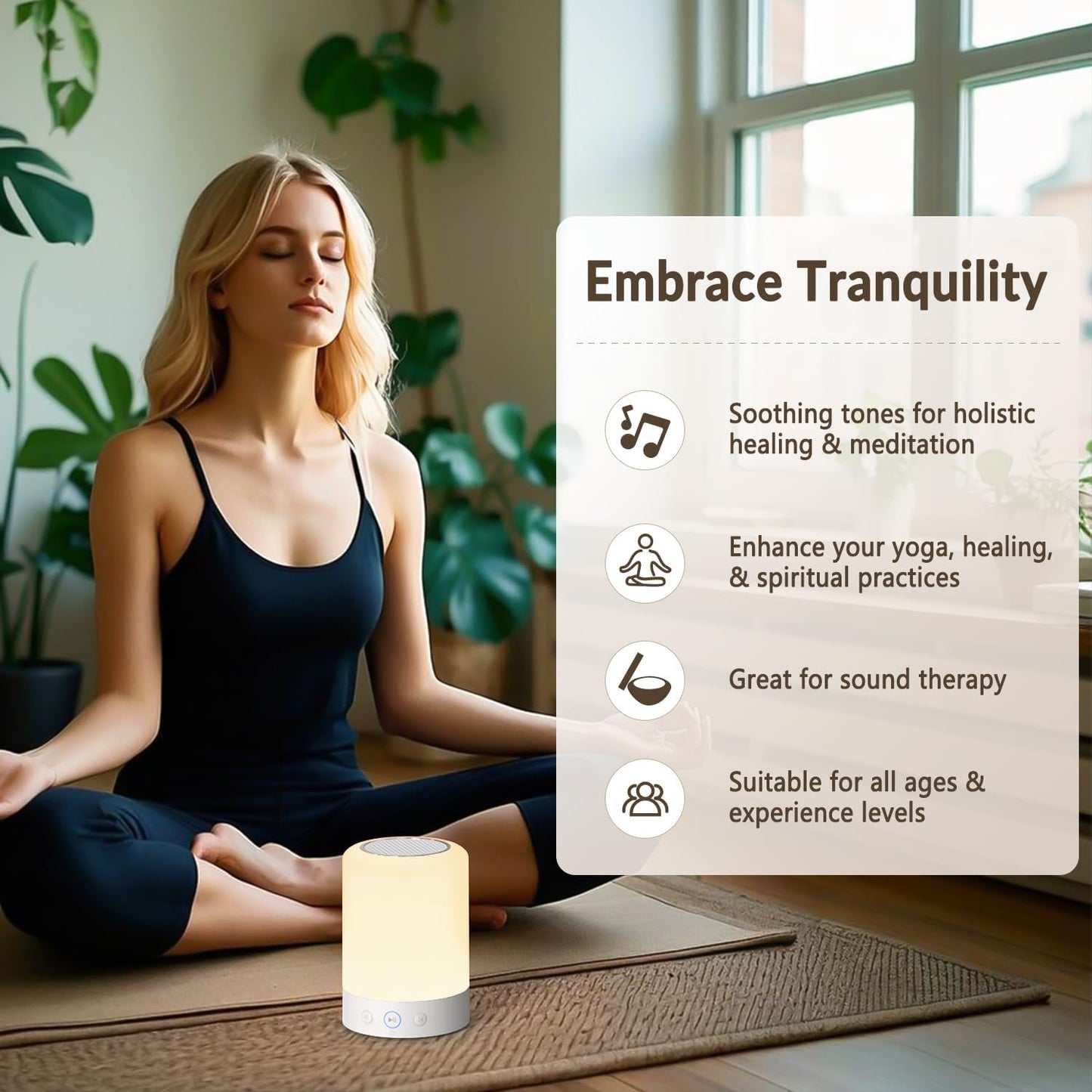 Tibetan Singing Bowl Machine — 9 Healing Sounds with Light & Timer