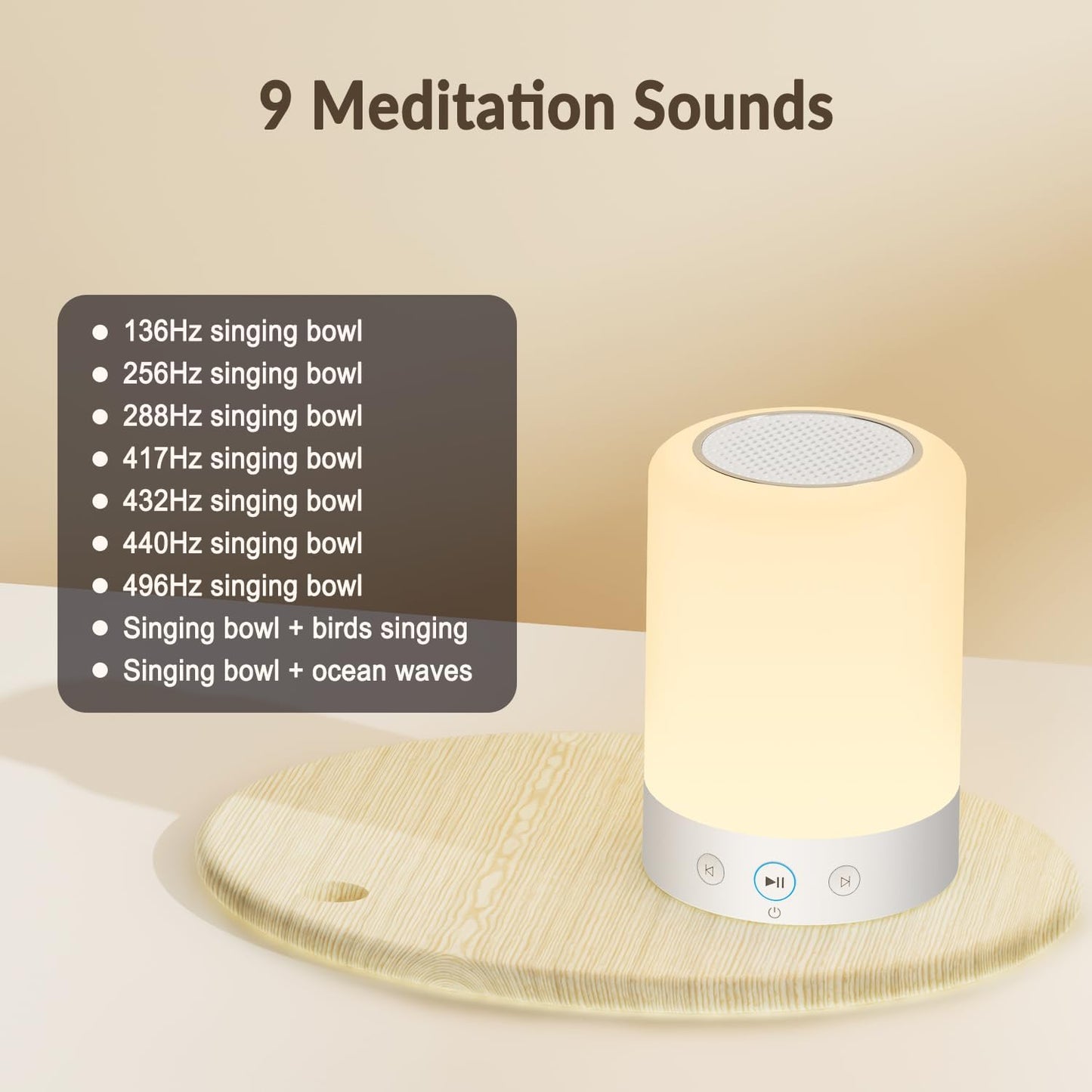 Tibetan Singing Bowl Machine — 9 Healing Sounds with Light & Timer