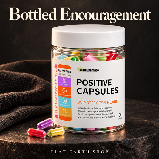 bottled encouragement in a dark FES studio setting
