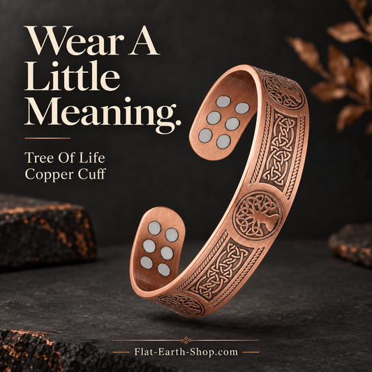 Copper Magnetic Cuff Bracelet — Tree of Life & Knot Designs