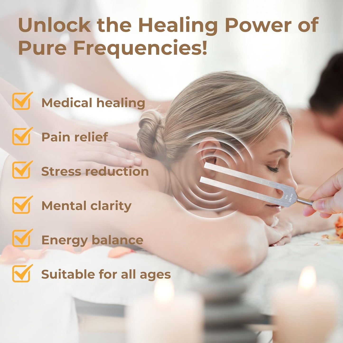 Healing Tuning Fork Set – 128Hz, 136.1Hz, 256Hz & 384Hz | Weighted & Unweighted with Mallet & Bag
