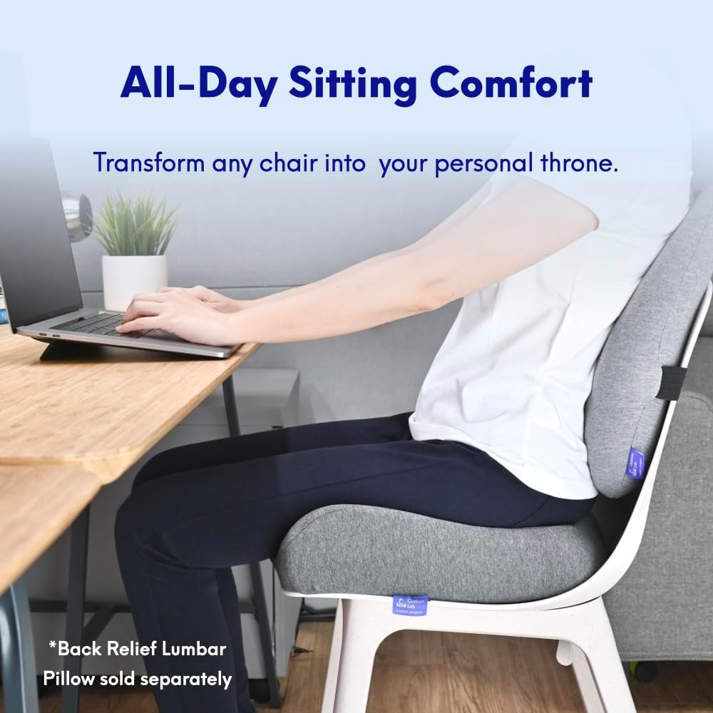 Ergonomic Pressure Relief Seat Cushion — Extra-Dense Memory Foam