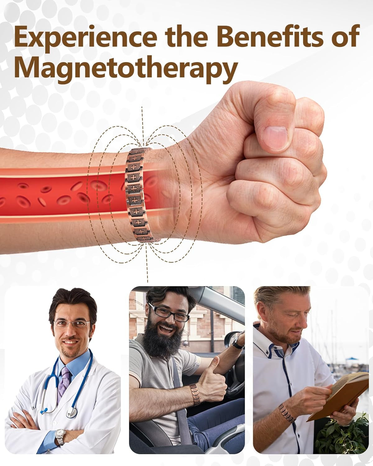 Magnetic Copper Cross Bracelet – 46 Magnets for Wellness