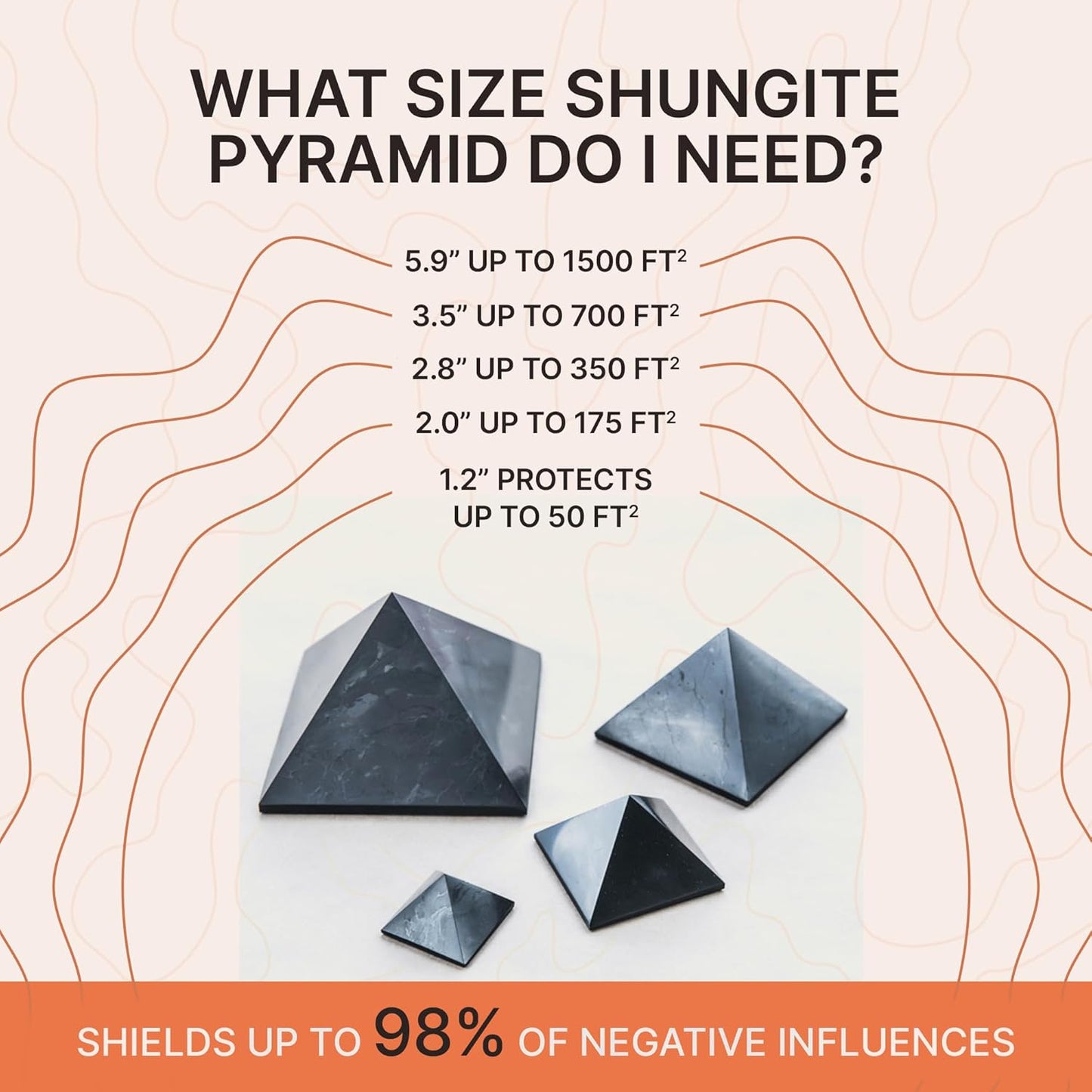 Shungite Protection Pyramid – 2" (5 cm)