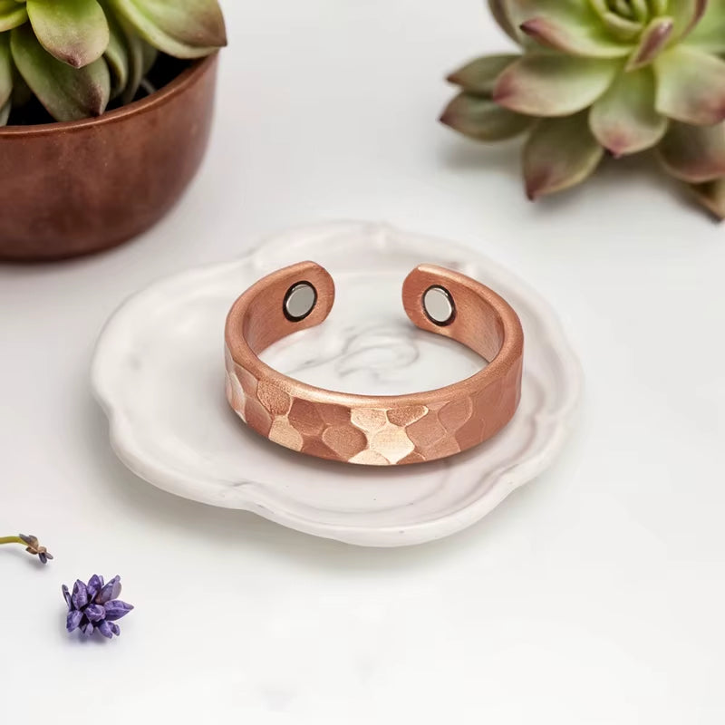 Pure Copper Bracelet & Ring Set – Handcrafted & Adjustable
