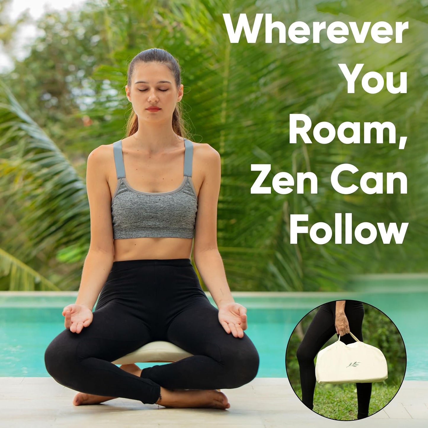 Portable Bamboo Meditation Bench — Ergonomic Seiza Chair with Cushion
