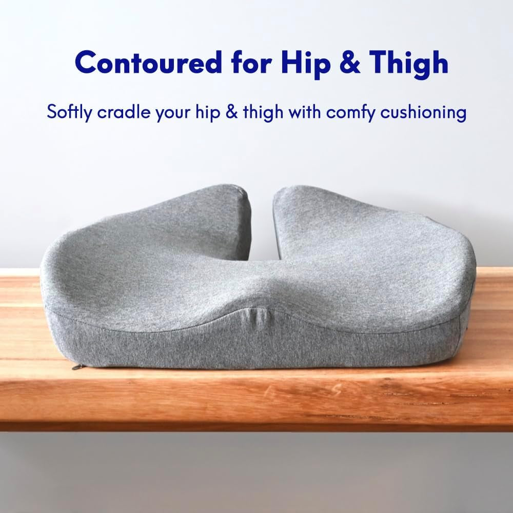 Ergonomic Pressure Relief Seat Cushion — Extra-Dense Memory Foam