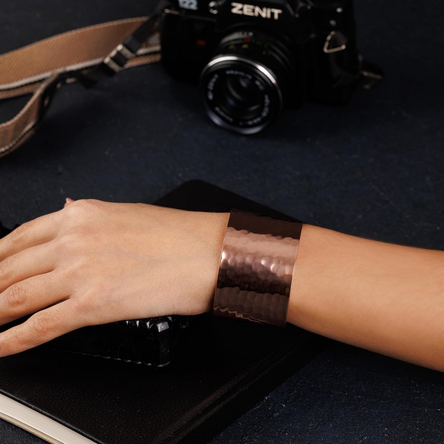 Hammered Turkish Copper Cuff Bracelet – 100% Pure
