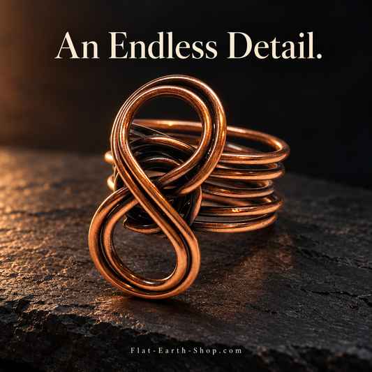 Pure Copper Eternity Ring — Handcrafted Infinity Design — hero view with a dark backdrop.