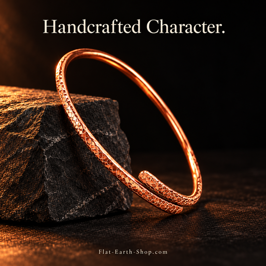 Pure Copper Bangle — Handcrafted & Hammered — hero view with a dark backdrop.