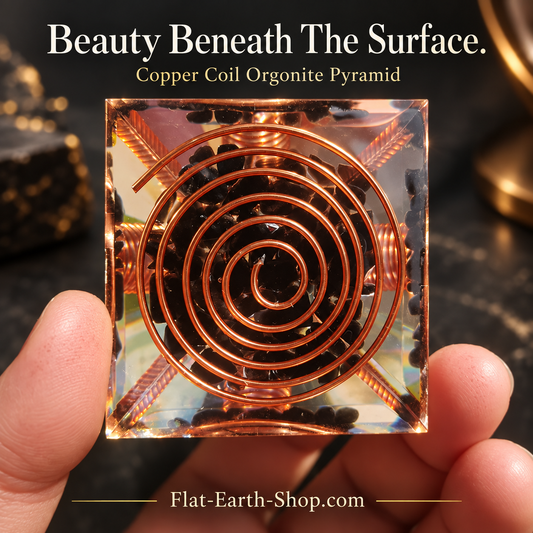 Spiral Copper Wire Orgonite Pyramid With Obsidian