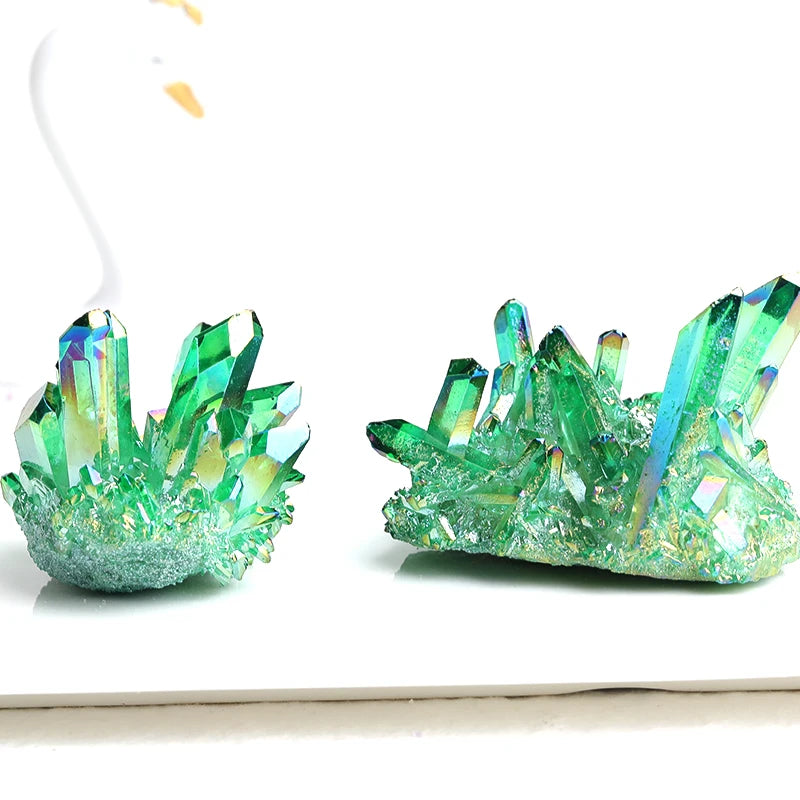 1PC Natural Crystal Cluster Electroplate Raw Crystals Quartz Health Reiki Crystal Point Home Decor Gem Obelisk Collection Gifts