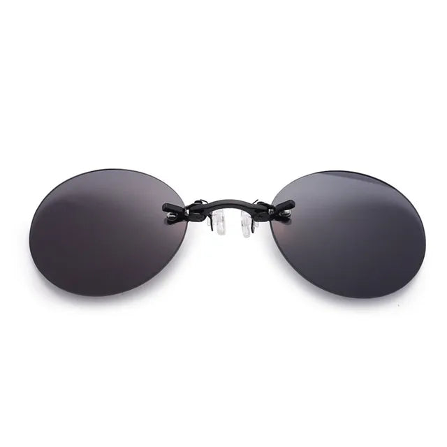 Eclipse Ultra-Light Rimless Clip-On Sunglasses - Morpheus Matrix Style UV400 Protection