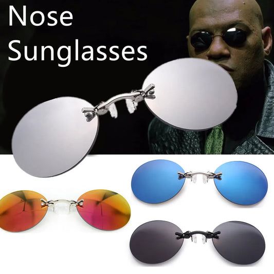 Eclipse Ultra-Light Rimless Clip-On Sunglasses - Morpheus Matrix Style UV400 Protection