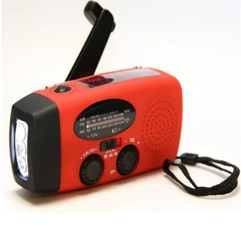 VersaCharge 2000mAh: Solar & Hand Crank Emergency Radio with LED Flashlight and Power Bank