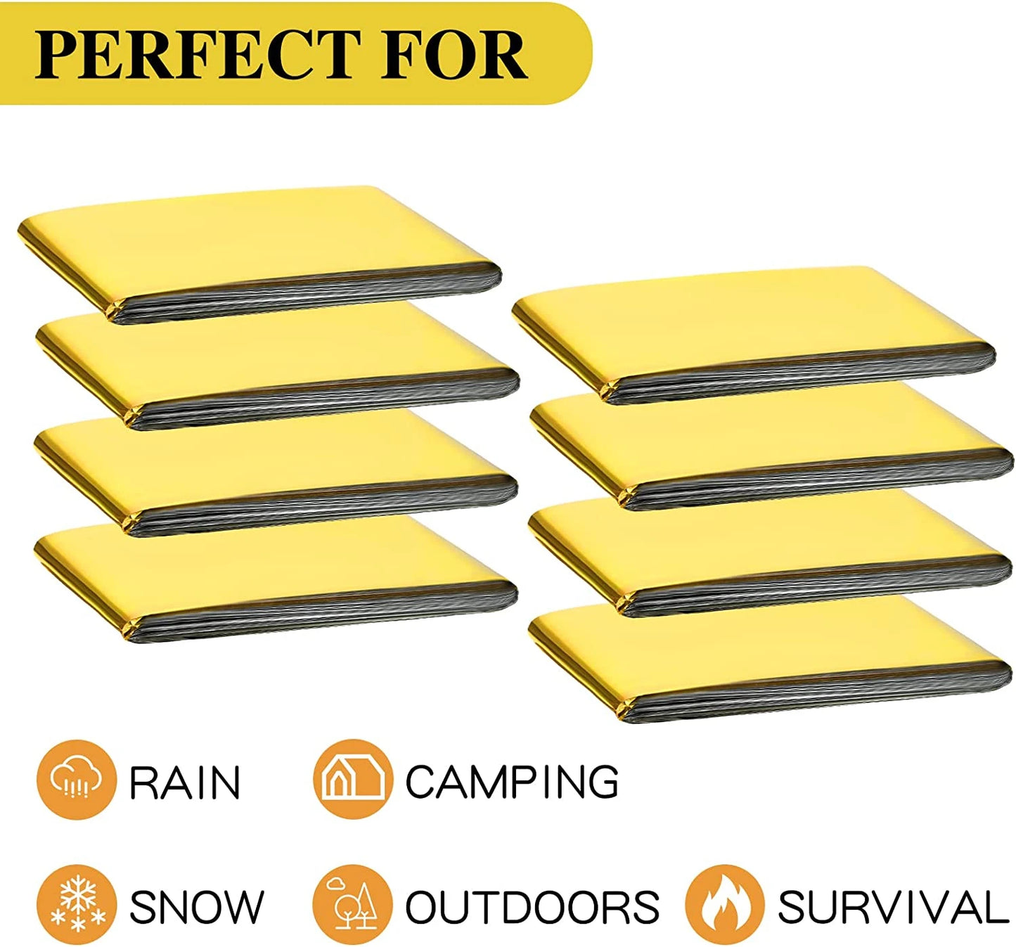 Multifunctional Gold-Silver Emergency Survival Blanket: Waterproof, Thermal, and Reflective for Outdoor Safety