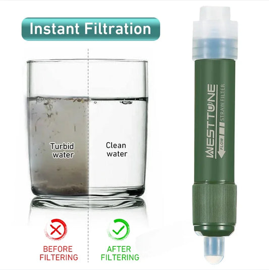 Westtune Mini Camping Water Filter Straw: Essential Survival Tool for Clean Drinking Water in Emergency Situations