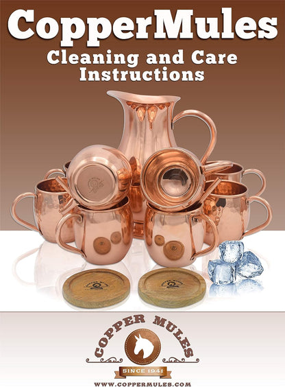 PURE Copper Mug RAW Copper Interior Ideal for Ayurvedic Health Benefits and Moscow Mules - Straight Smooth Finish - Authentic and Strong Riveited Handle - Holds 16Oz