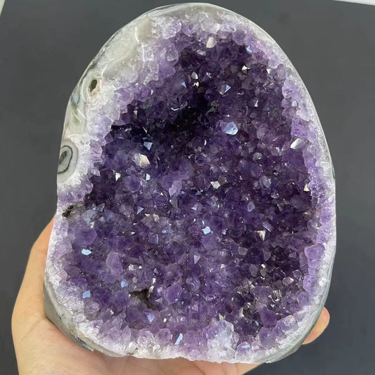Natural Amethyst Crystal Cluster – Raw Uruguay Geode