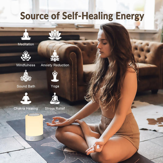 Tibetan Singing Bowl Machine — 9 Healing Sounds with Light & Timer