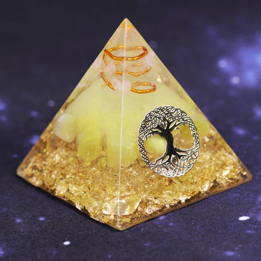 Tree of Life Orgonite Pyramid – Energy Converter for Wealth & Prosperity