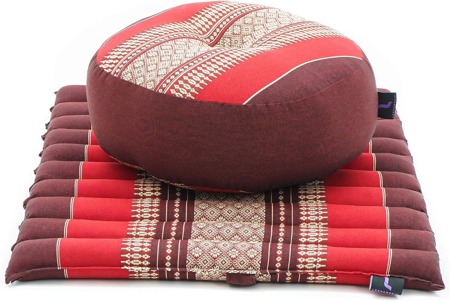 Compact Meditation Cushion Set — Small Zafu & Roll-Up Zabuton with Kapok Fill