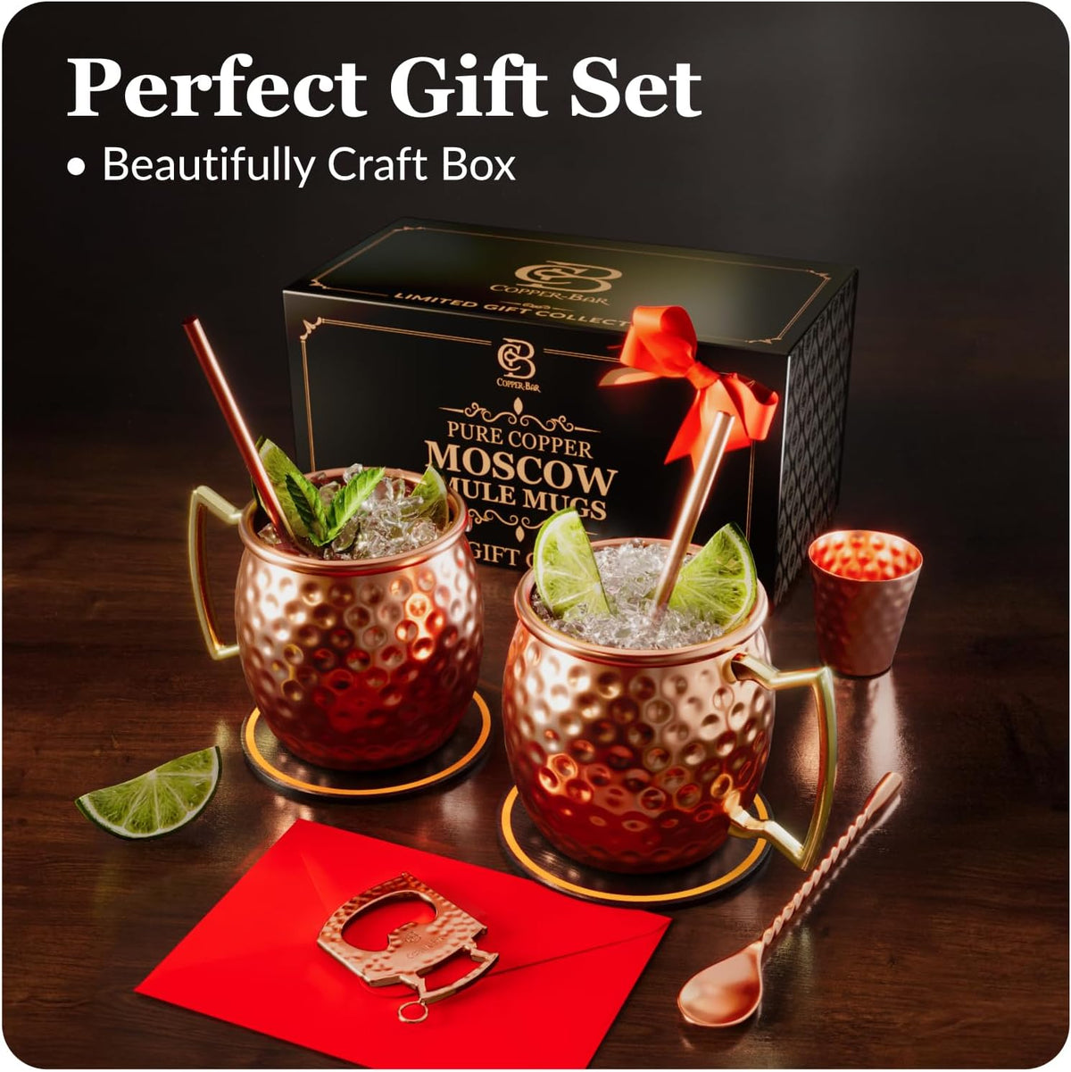 Copper Mug Gift Set — Gathered Warmth | 4 × 16 oz